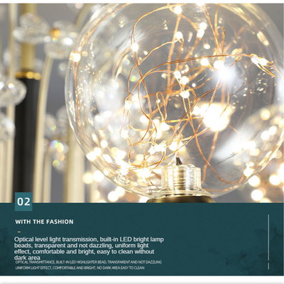 Indoor Decorative Living Room 8 ball Led Chandeliers glass Pendant Light