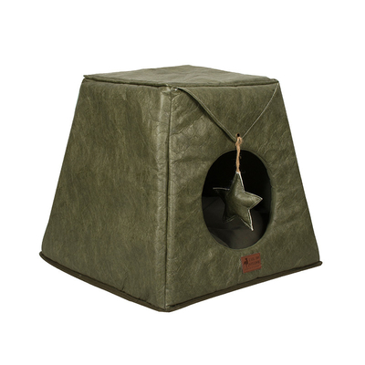 Novelty Paper Cooling Pet Mat Tunnel Cat Bed Yellow Green