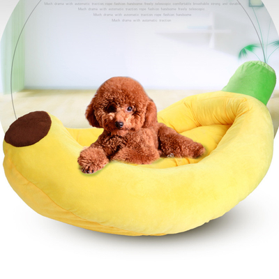 Plush Soft Cute Dog Bed Banana Shape Pet Cushion Mat Pet Sofas