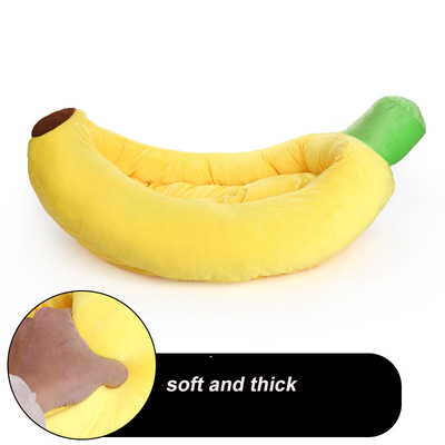 Plush Soft Cute Dog Bed Banana Shape Pet Cushion Mat Pet Sofas