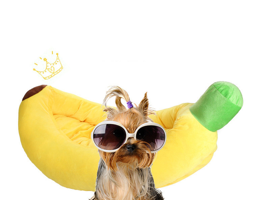 Plush Soft Cute Dog Bed Banana Shape Pet Cushion Mat Pet Sofas