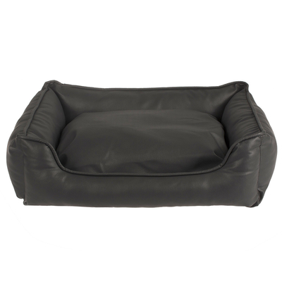 Luxury Black Soft Pet Bed Cushion PU Leather For Dogs Cats