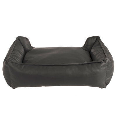 Luxury Black Soft Pet Bed Cushion PU Leather For Dogs Cats