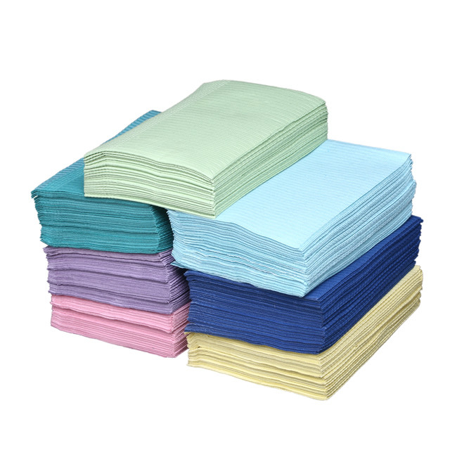 3ply Apron Waterproof Colorful Disposable Consumable Dental Bibs 3x45 cm